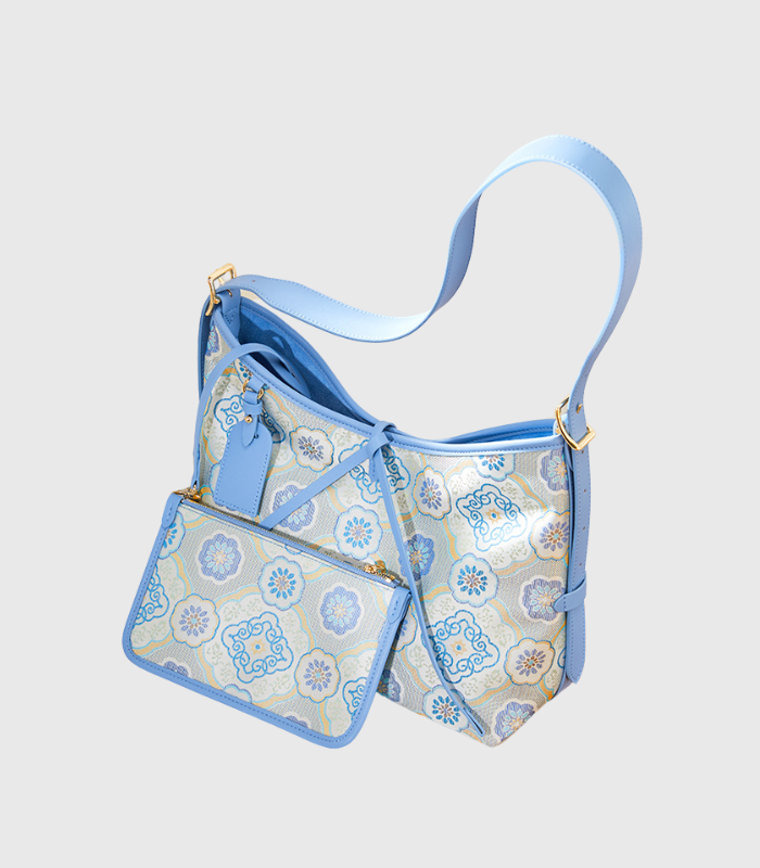 Zhuang Jin patterned jacquard shoulder bag