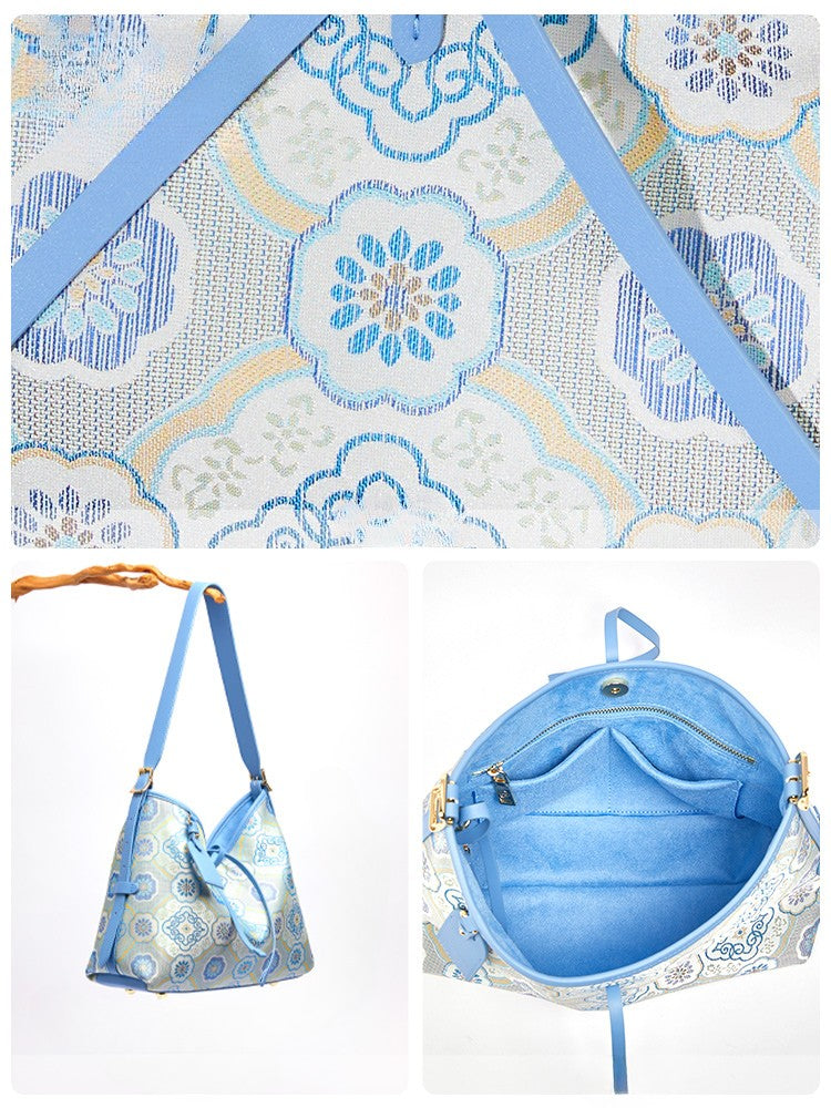 Zhuang Jin patterned jacquard shoulder bag