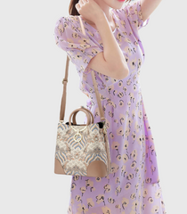 ZhuangJin brocade wave patterned brocade handbag